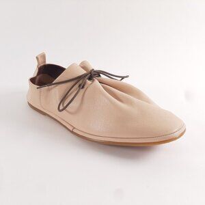 Tokyo Japan U-DOT Soft Leather Oxford Moccasin Taupe Crepe Sole Square 8